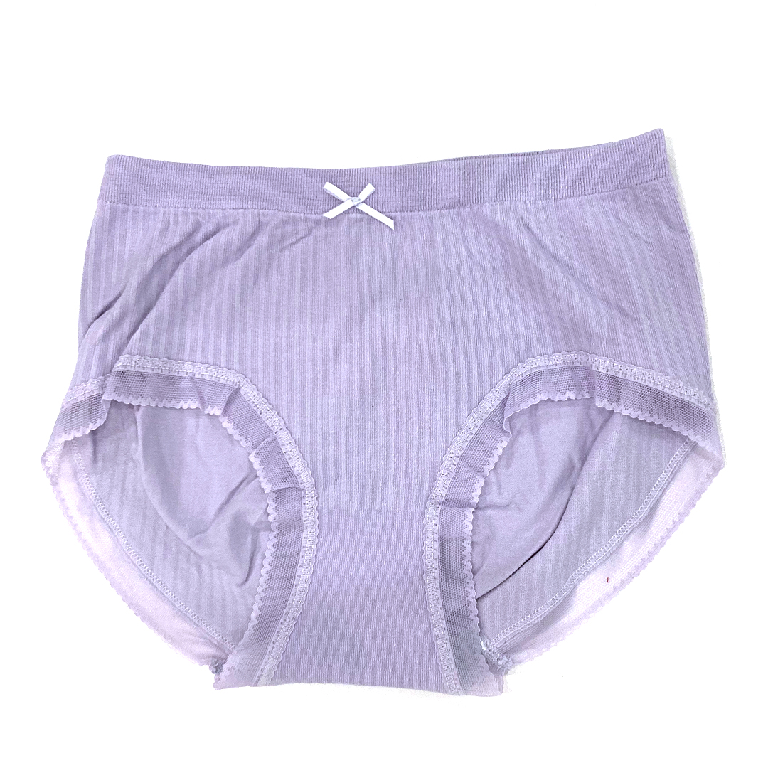 無縫美體中高腰彩紗棉舒適提臀蕾絲花邊內褲