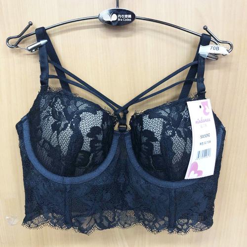 胸前交叉美背性感蕾絲聚攏有鋼圈內衣