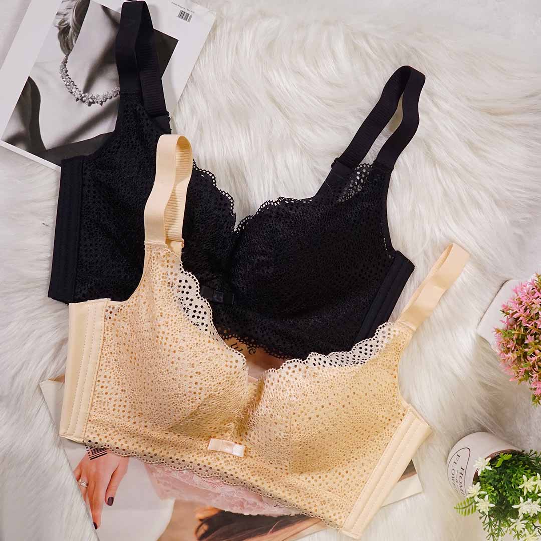 舒適透氣性感蕾絲大罩杯無痕美背無鋼圈聚攏内衣