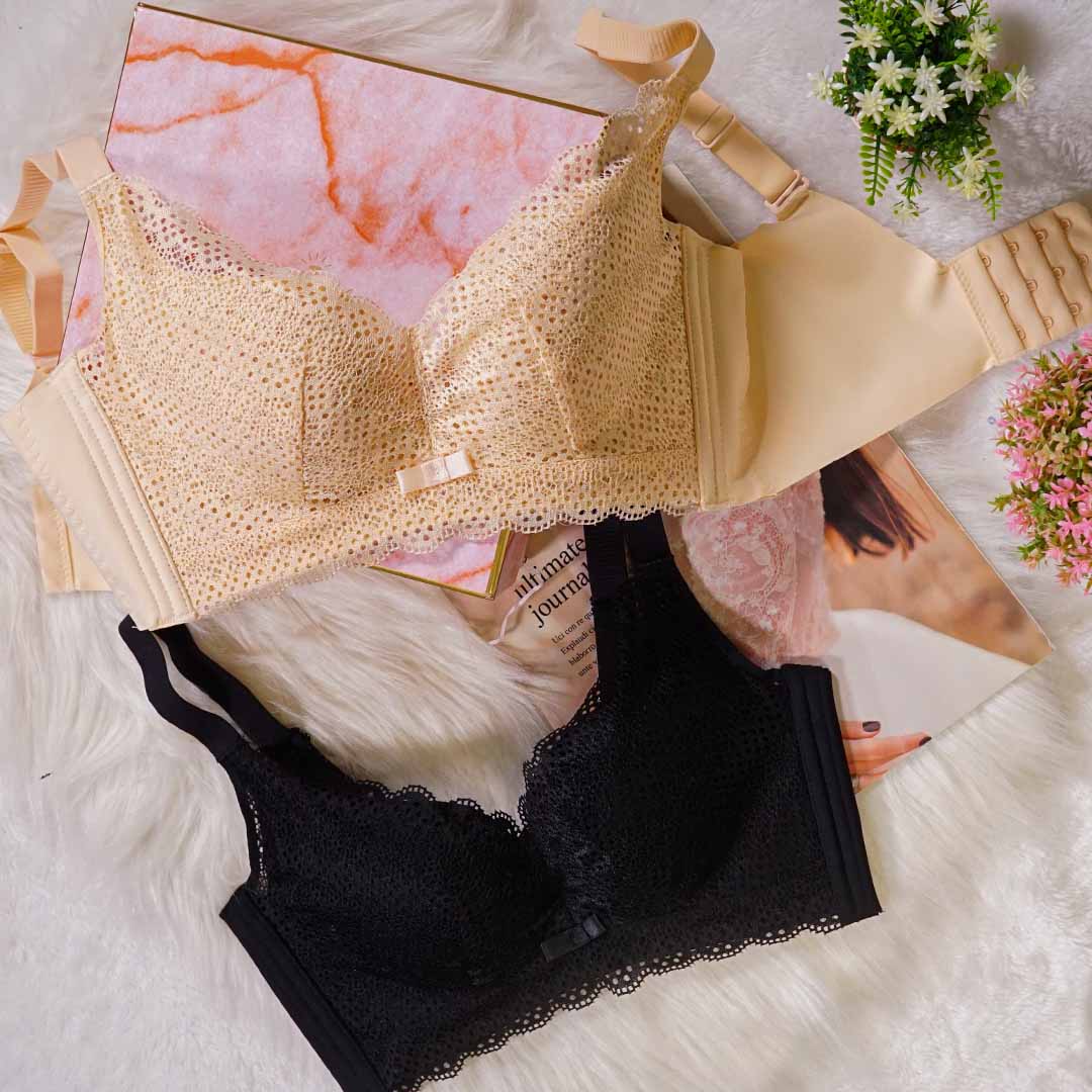 舒適透氣性感蕾絲大罩杯無痕美背無鋼圈聚攏内衣