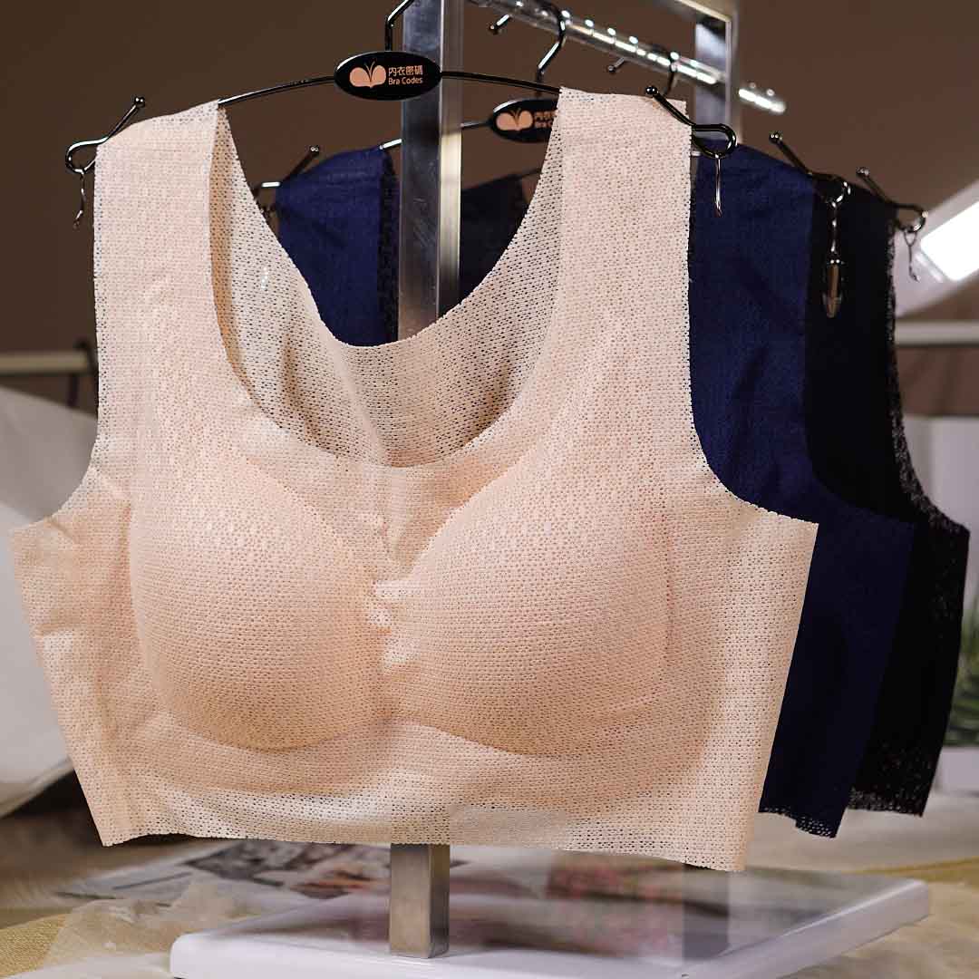 大碼薄杯聚攏不移位一片式無痕睡眠運動背心内衣 M-6XL