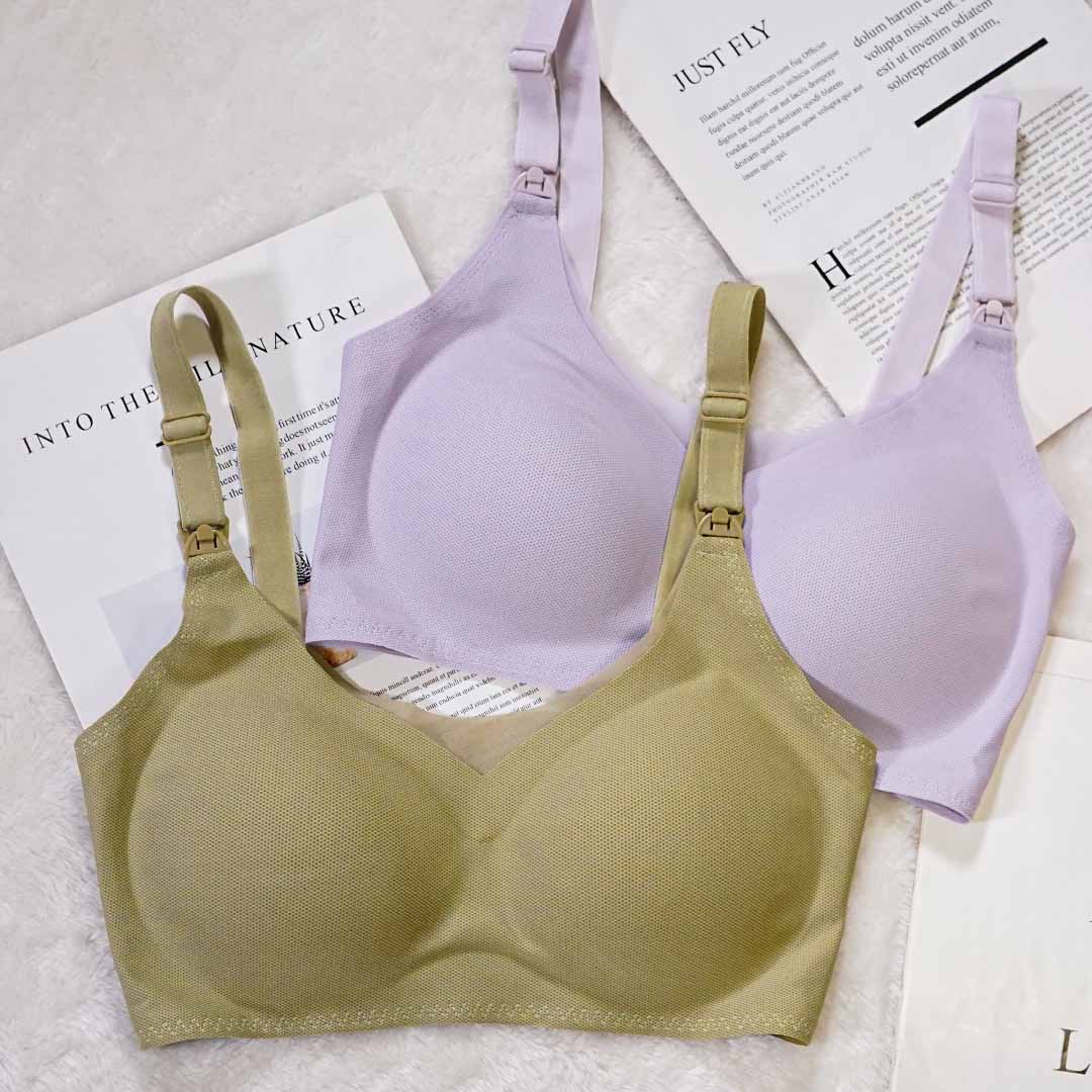 透氣網紗聚攏防下垂哺乳內衣