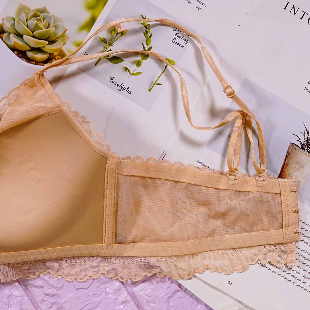 法式時尚蕾絲拼接可露肩帶性感靚靚無鋼圈內衣
