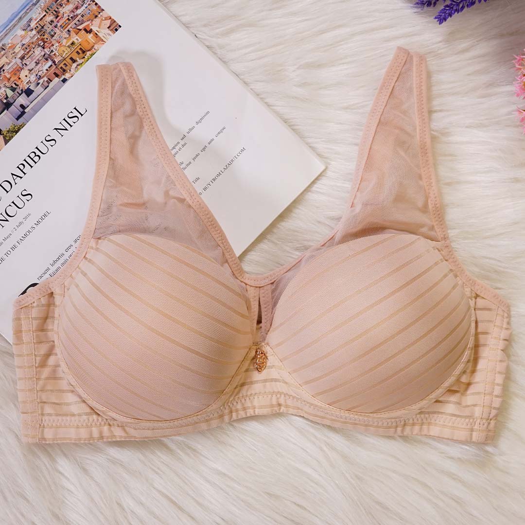 簡單大方斜條紋薄款無痕無鋼圈內衣