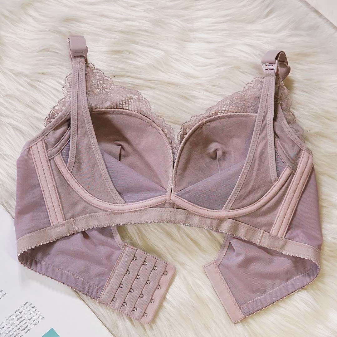 法式蕾絲薄杯無鋼圈喂哺內衣