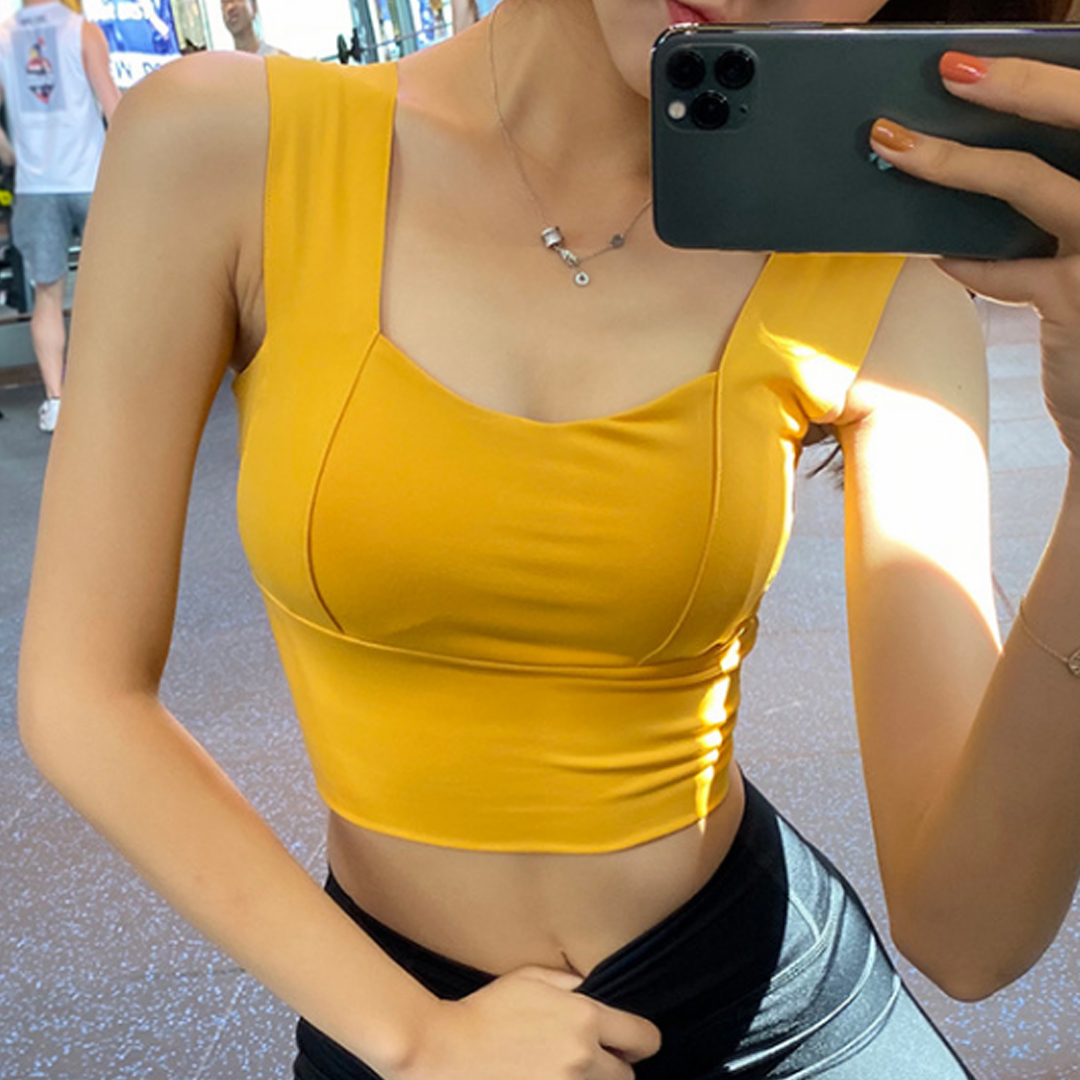 高強度聚攏定型瑜伽跑步防震運動背心-可外穿