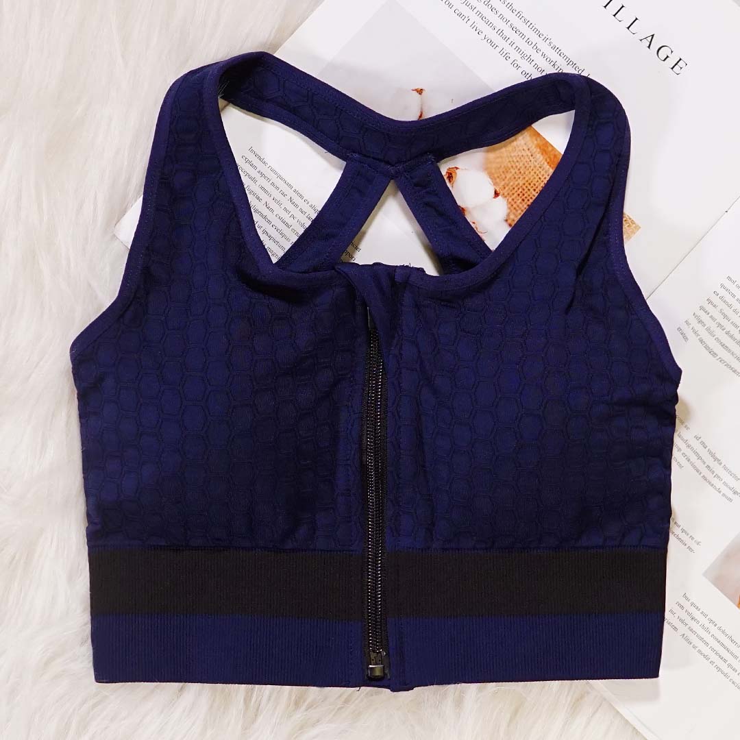 前拉鏈防震運動跑步背心瑜伽Bra