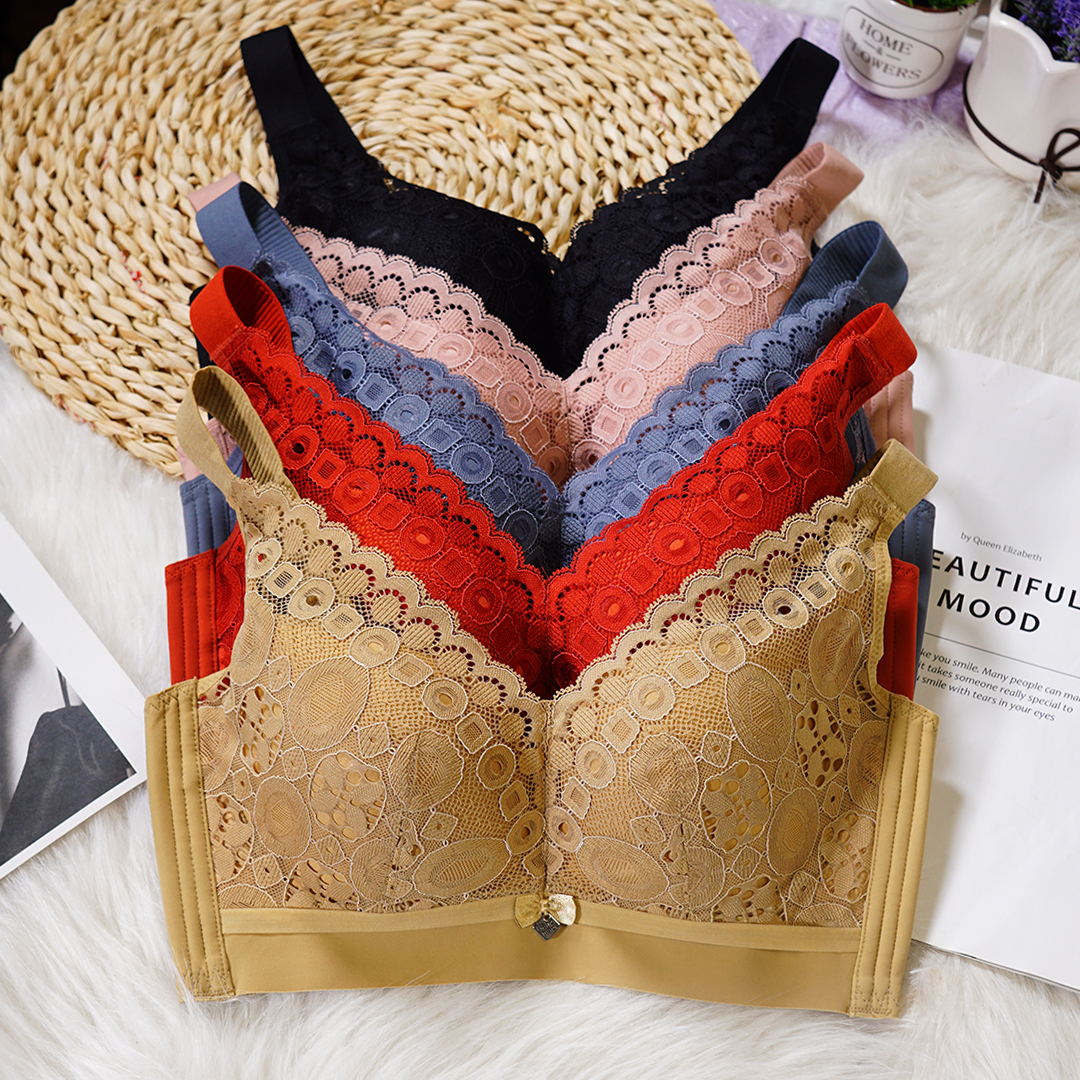 玫瑰微囊天然軟棉透氣杯調整型無鋼圈內衣-大杯