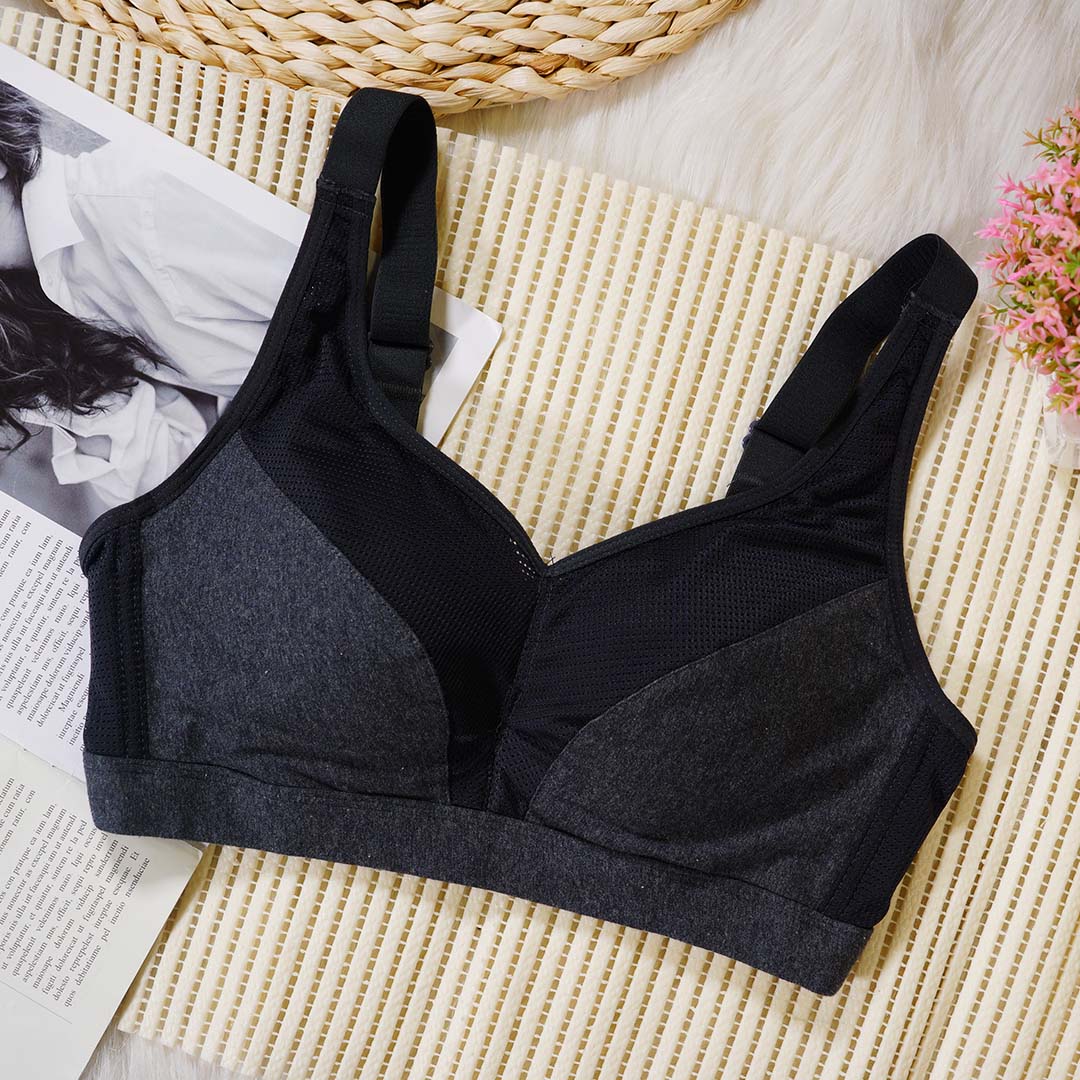 透氣網孔無鋼圈聚攏防震運動內衣