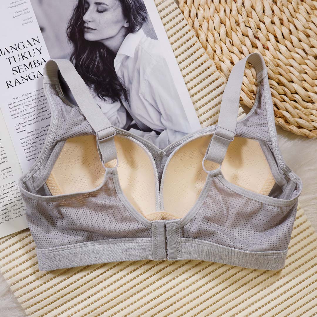 透氣網孔無鋼圈聚攏防震運動內衣