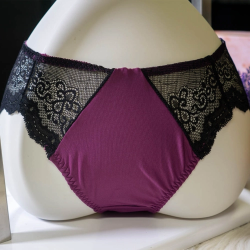 【台灣專利十字脊心不移位】-法式波浪提托全齡機能內衣 配套內褲-高叉健康型