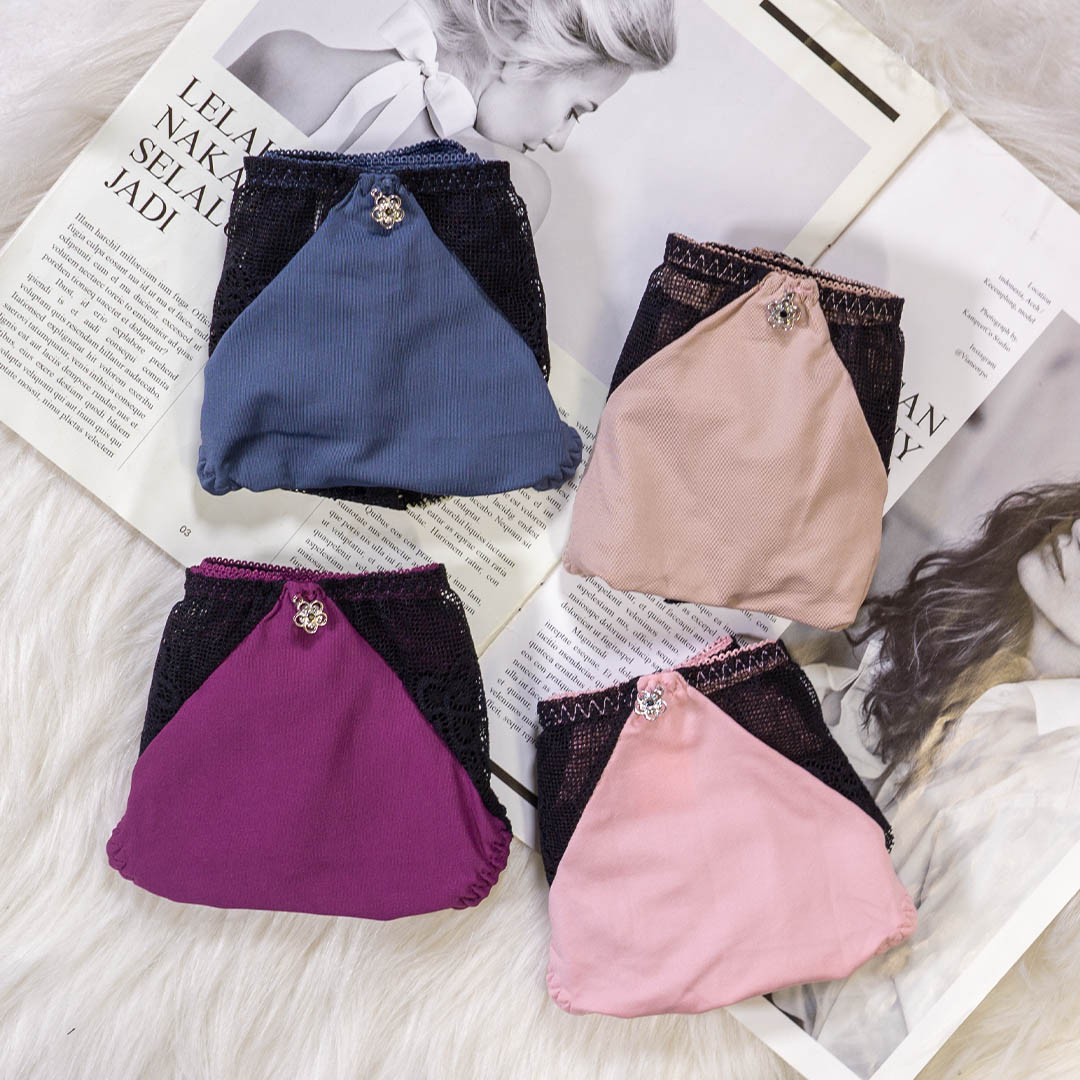 【台灣專利十字脊心不移位】-法式波浪提托全齡機能內衣 配套內褲-高叉健康型