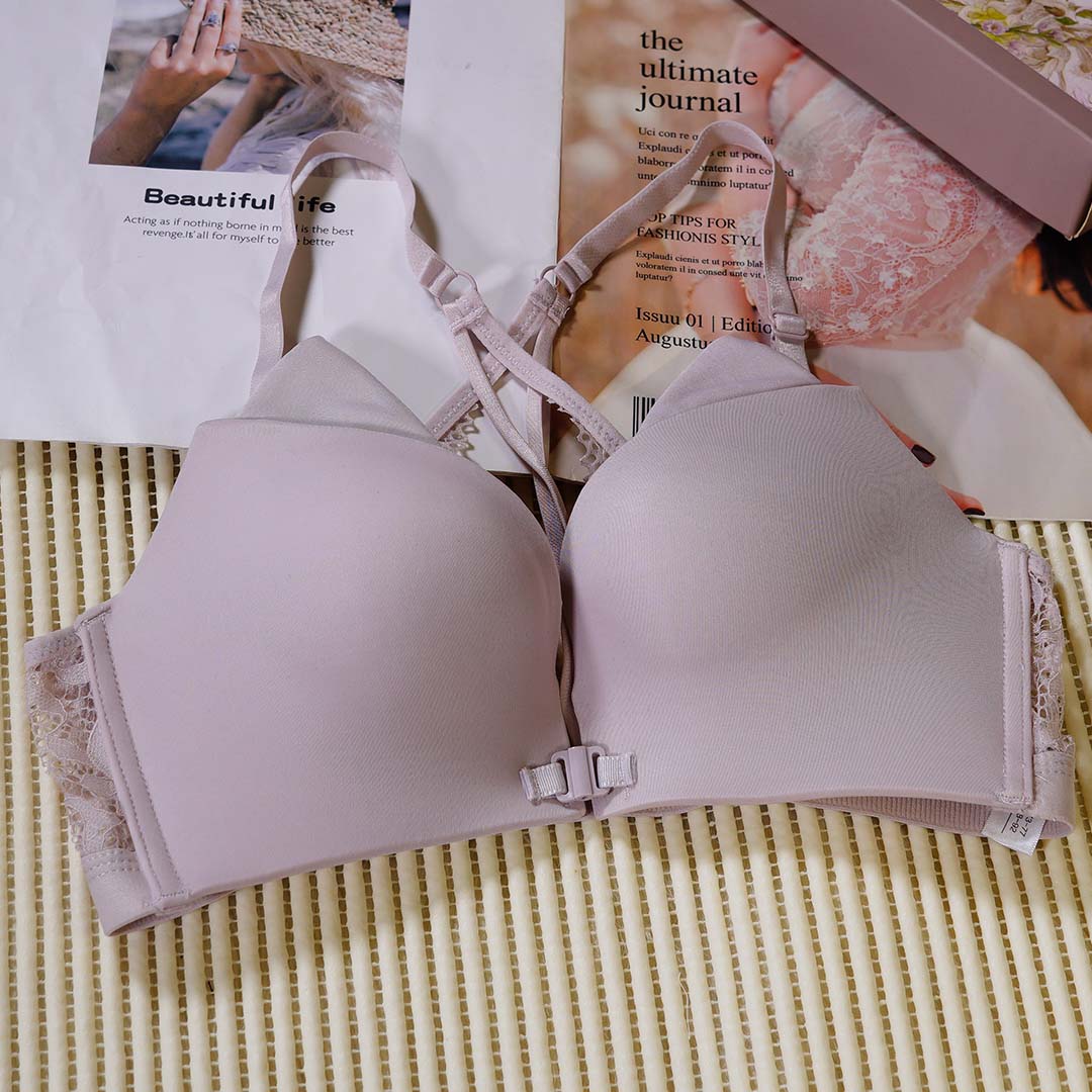 貓咪耳朵二代前扣性感蕾絲交叉美背無鋼圈內衣