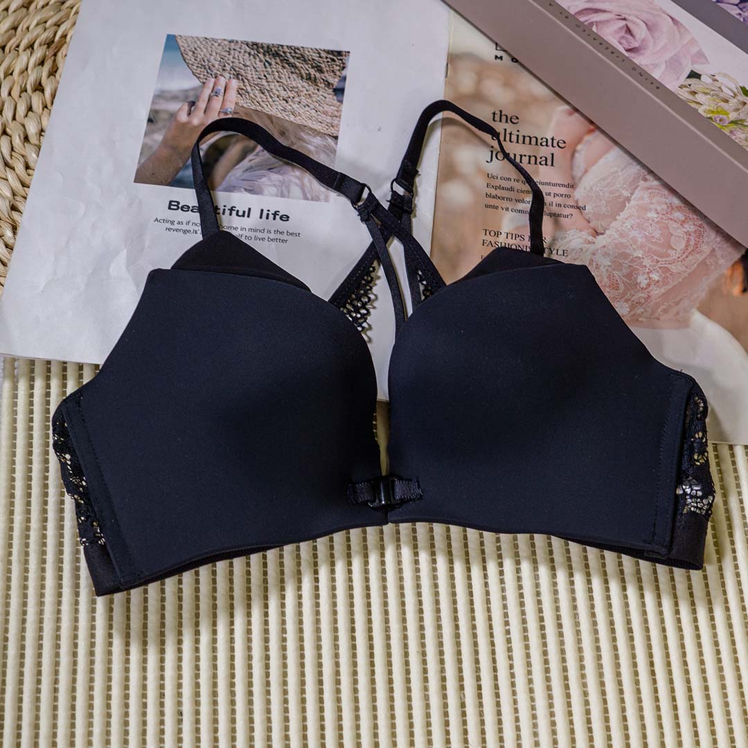 貓咪耳朵二代前扣性感蕾絲交叉美背無鋼圈內衣