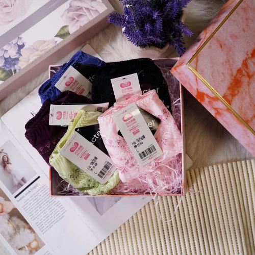 Colorful Macaron - Japanese Youth Flower Adjustable Underwear Matching Underwear