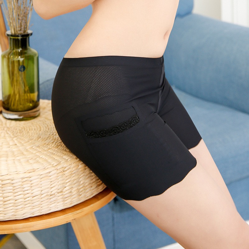 側袋無痕打孔冰絲防走光安全3分褲