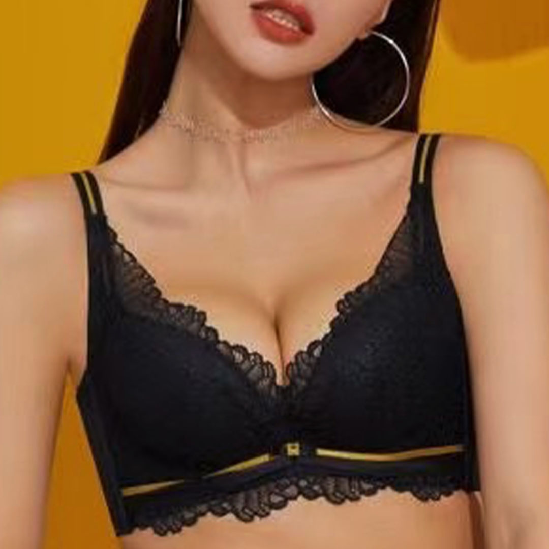 浪漫人魚泡泡蕾絲雲感棉軟鋼圈聚攏調整型內衣