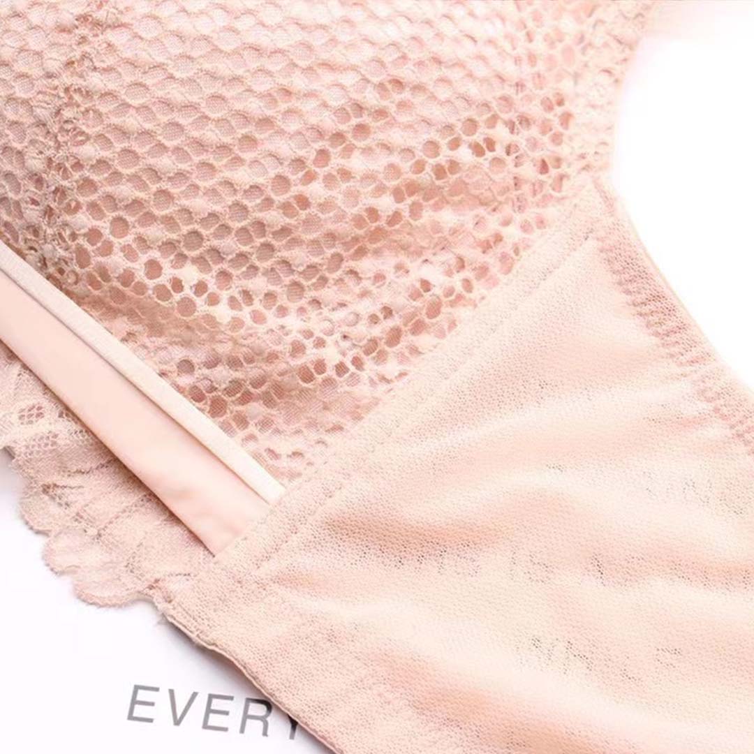 浪漫人魚泡泡蕾絲雲感棉軟鋼圈聚攏調整型內衣