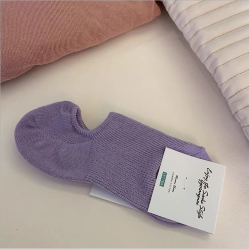 春夏季純色純棉透氣隱形船襪