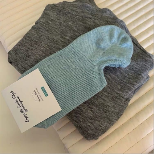 春夏季純色純棉透氣隱形船襪