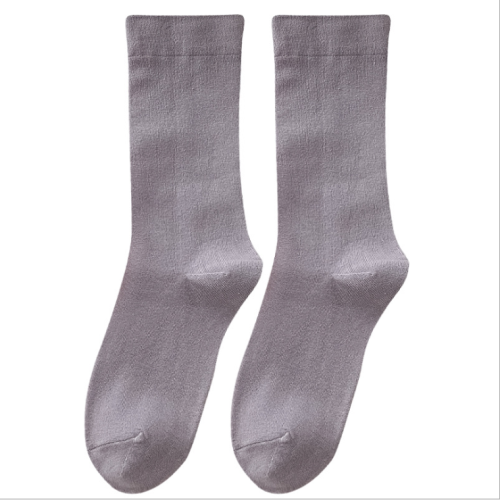 日系莫蘭迪色純棉中筒女襪