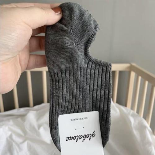 春夏季純色純棉透氣隱形船襪