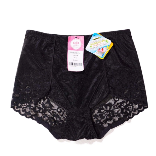 4D立體雕塑提臀束腹褲-蕾絲鎖邊布修飾褲