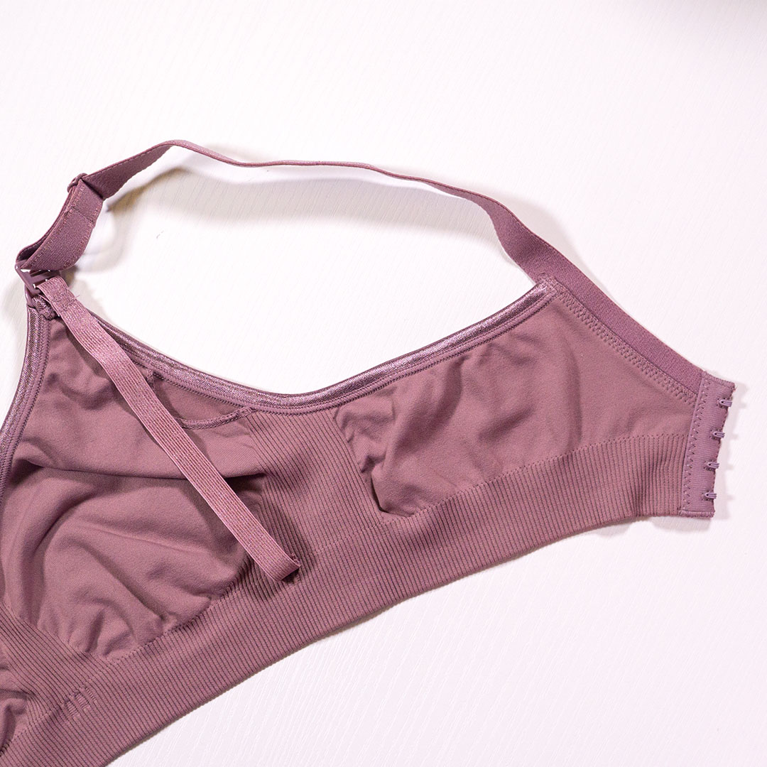 一片式高彈力上開扣無鋼圈防下垂聚攏哺孕內衣