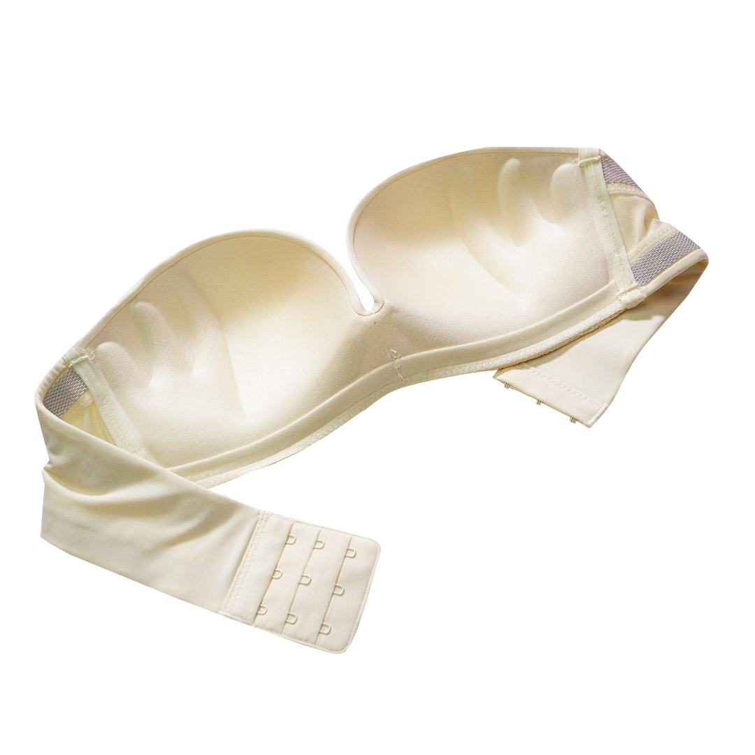 防滑無肩帶無鋼圈薄款半杯隱形聚攏,平口防滑無鋼圈爆乳內衣