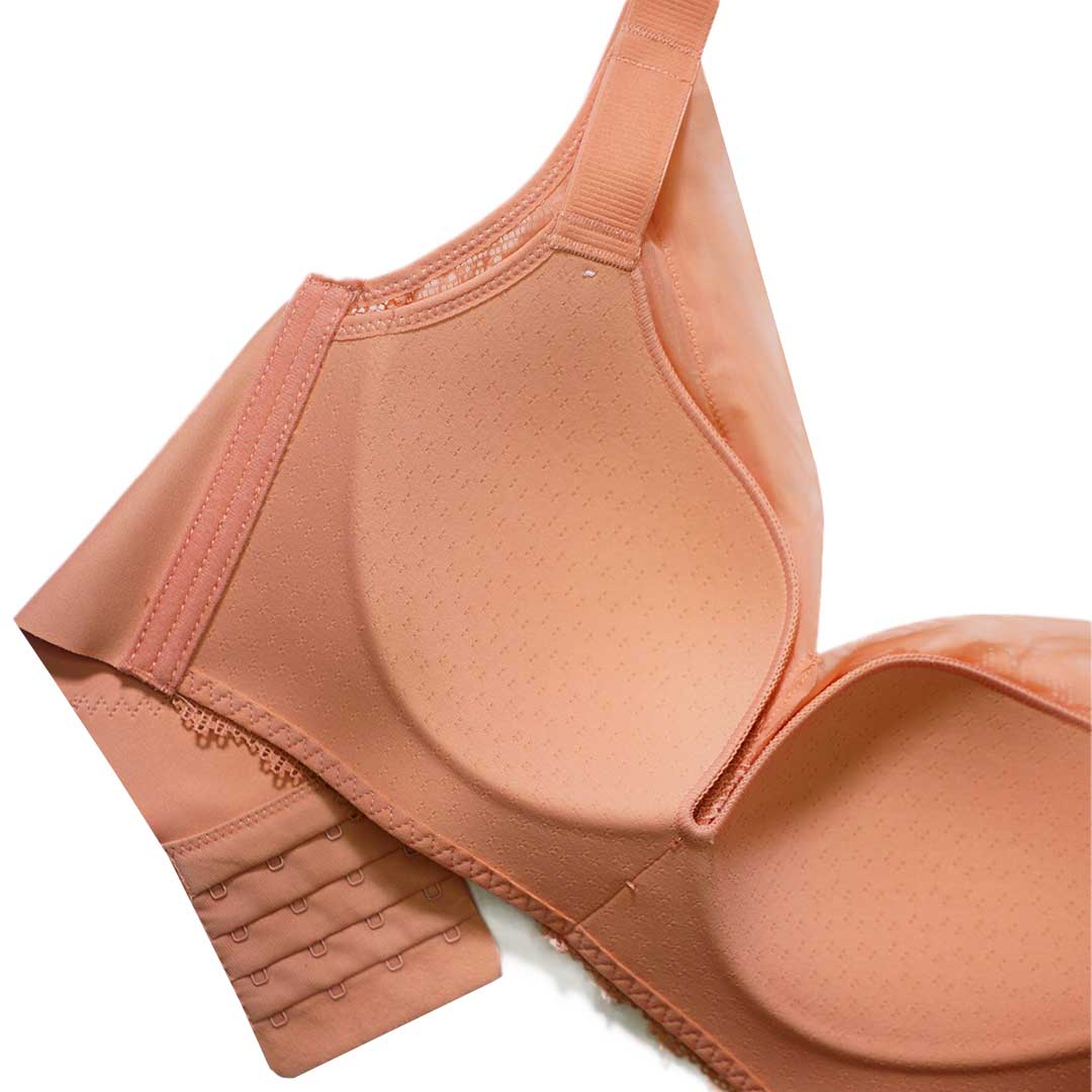 輕薄透氣網格蕾絲無鋼圈聚攏側收大碼C杯調整型內衣