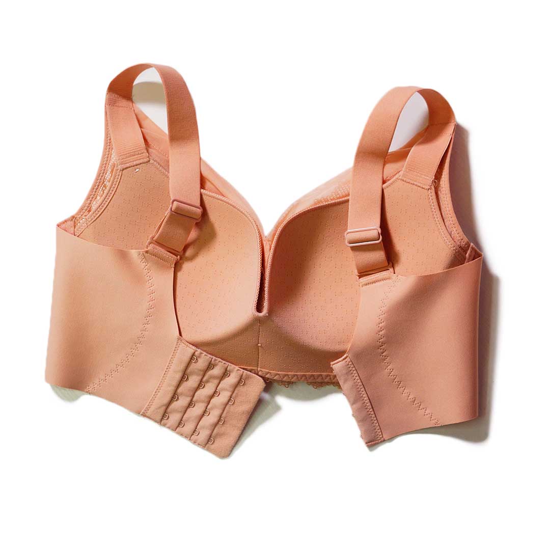 輕薄透氣網格蕾絲無鋼圈聚攏側收大碼C杯調整型內衣