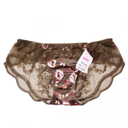 春夏新款緞面碎花，性感蕾絲聚攏內衣 配套內褲