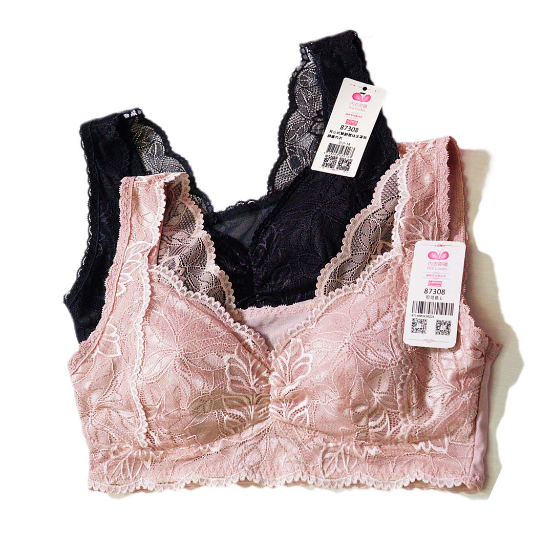 背心式驚艷蕾絲全罩無鋼圈睡眠舒適內衣