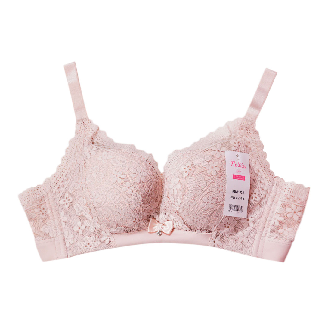 銅纖維科技抗菌材料舒適透氣蕾絲聚攏無鋼圈內衣