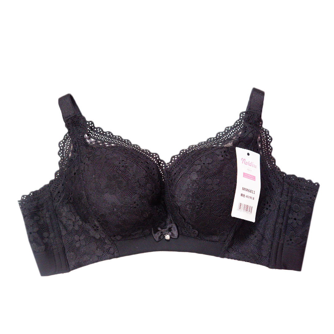 銅纖維科技抗菌材料舒適透氣蕾絲聚攏無鋼圈內衣