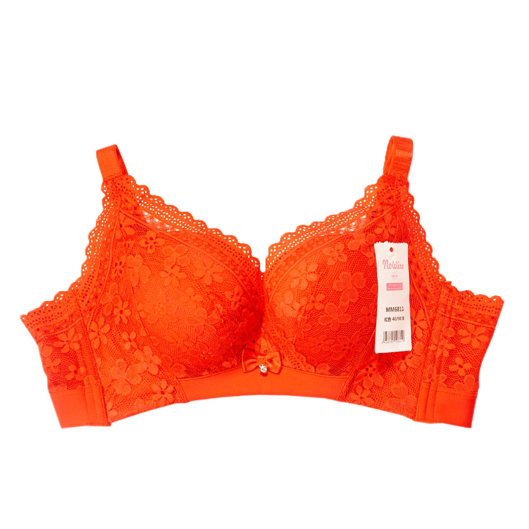 銅纖維科技抗菌材料舒適透氣蕾絲聚攏無鋼圈內衣