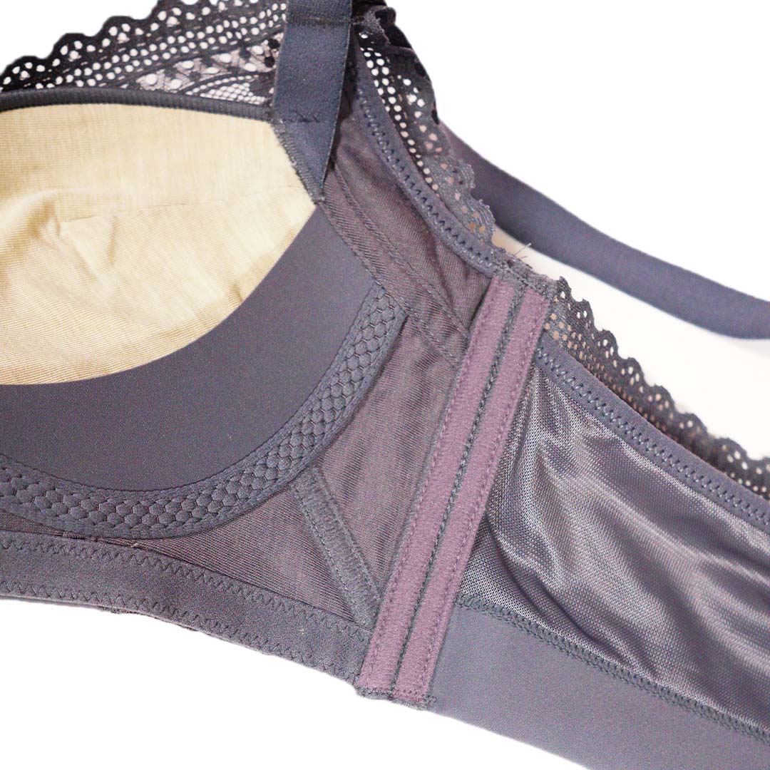 銅纖維科技抗菌材料舒適透氣蕾絲聚攏無鋼圈內衣