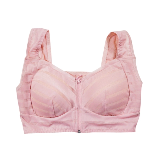 Front zipper without steel ring, breathable large size sleep sports bra