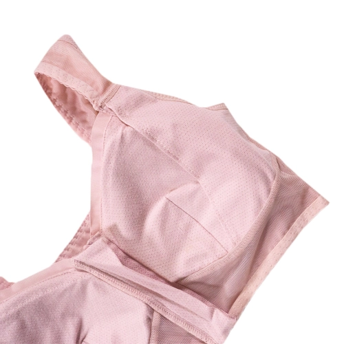 Front zipper without steel ring, breathable large size sleep sports bra