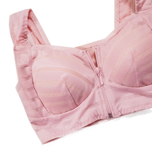 Front zipper without steel ring, breathable large size sleep sports bra