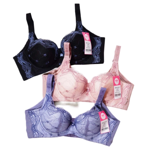 花語系列，蕾絲高機能內衣 立體杯(厚杯)A-C CUP     專業養脂術系列 - 鋼圈