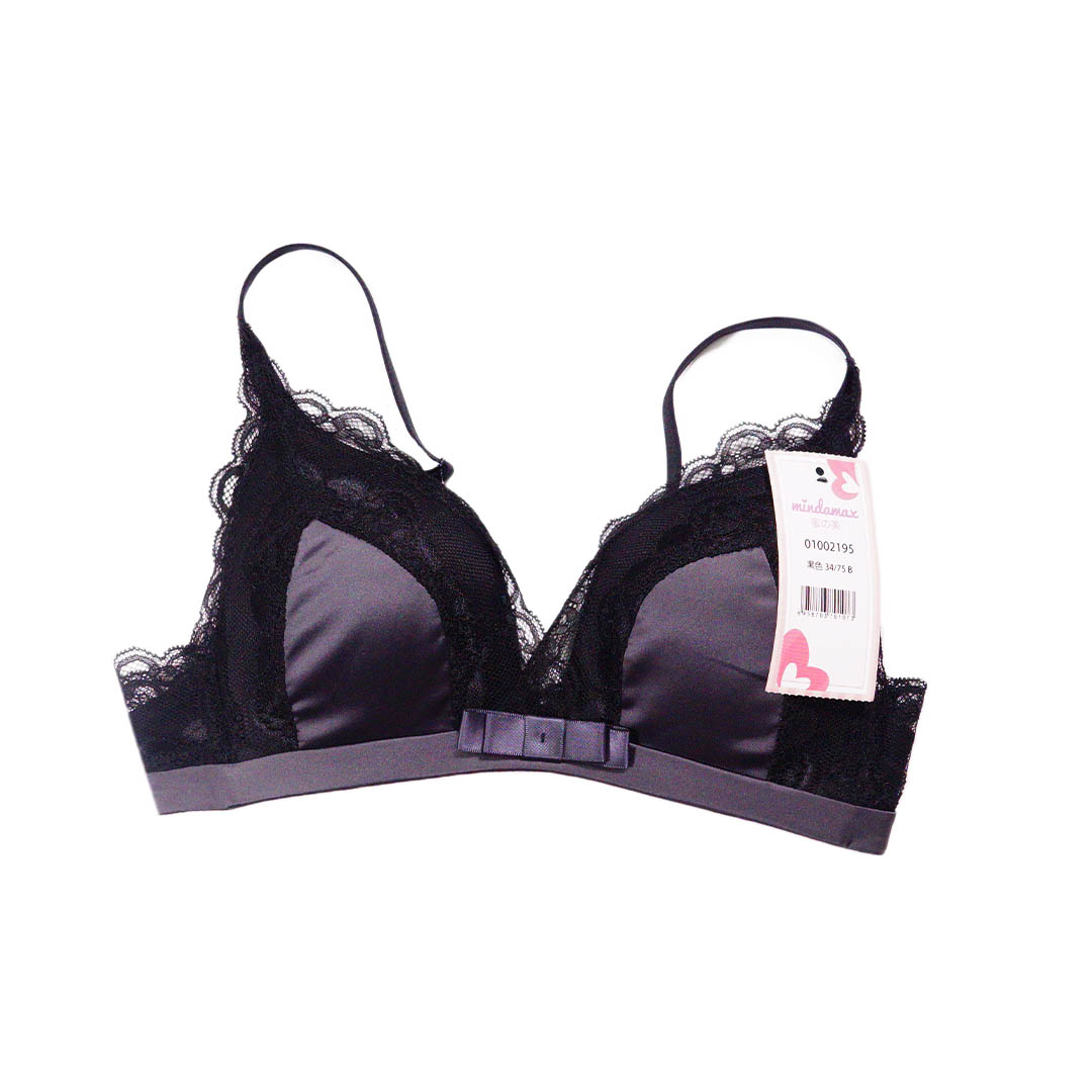 輕薄舒適單排釦無痕蕾絲中厚三角杯內衣