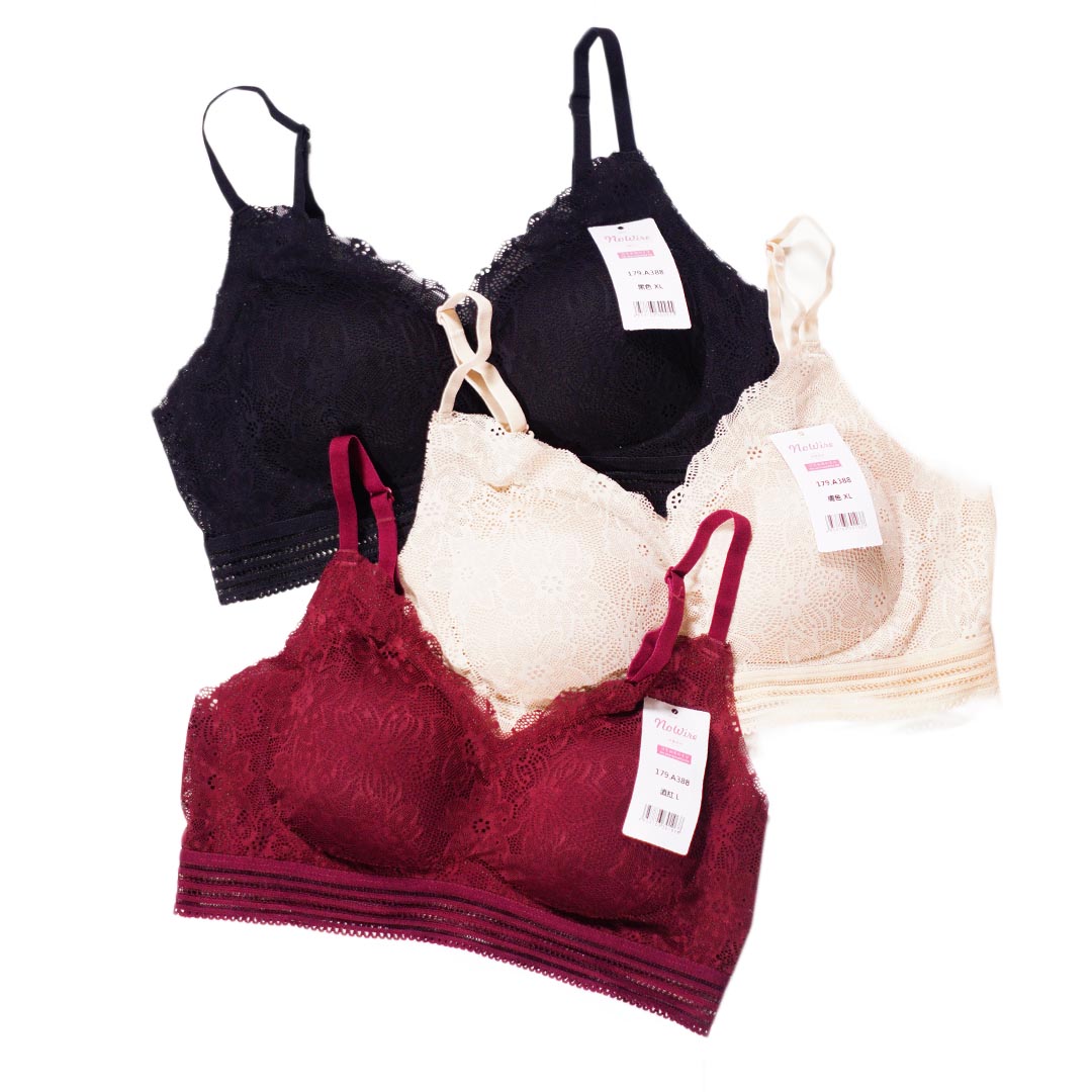 蕾絲背心可拆卸胸墊無痕無鋼圈內衣(EN.8684)