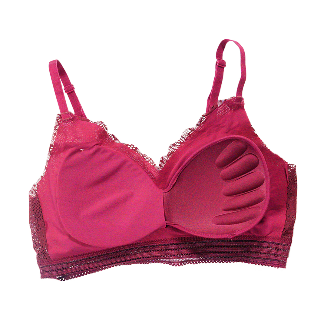 蕾絲背心可拆卸胸墊無痕無鋼圈內衣(EN.8684)