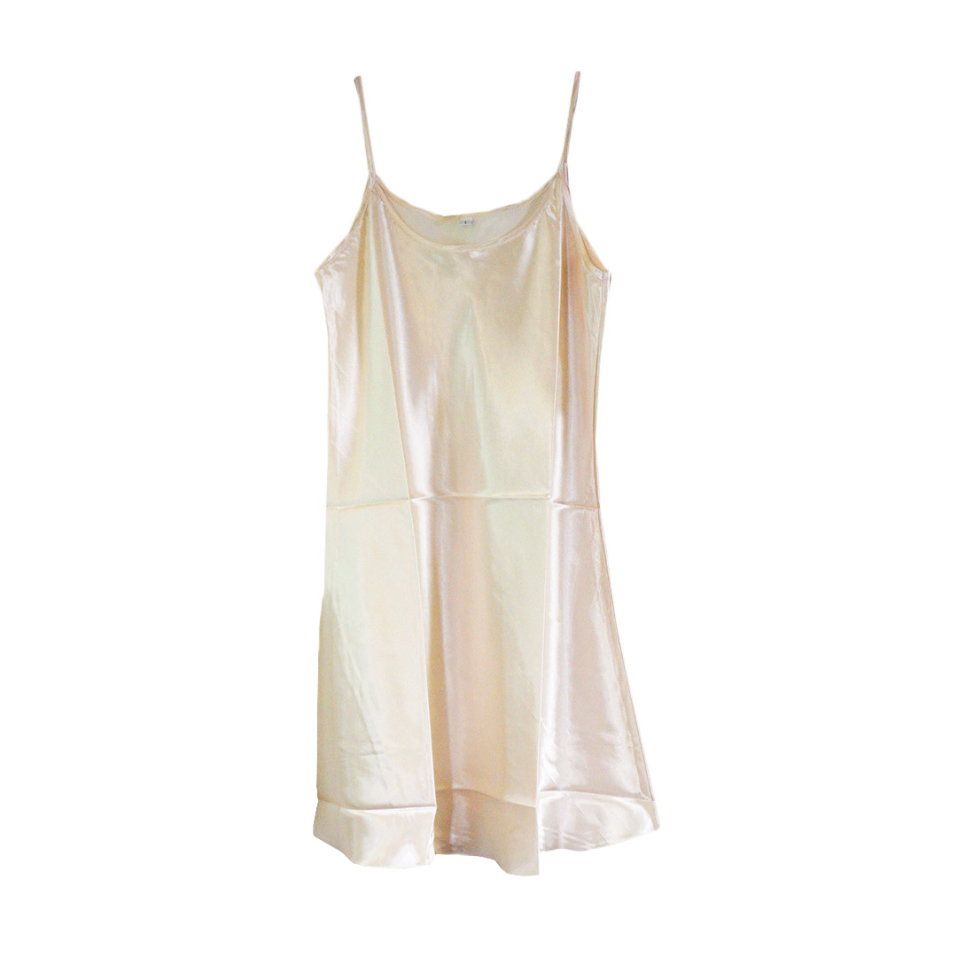 絲滑質感性感吊帶荷葉下擺睡裙打底裙