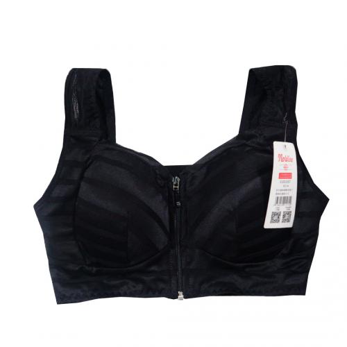 Front zipper without steel ring, breathable large size sleep sports bra