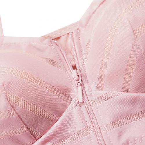 Front zipper without steel ring, breathable large size sleep sports bra