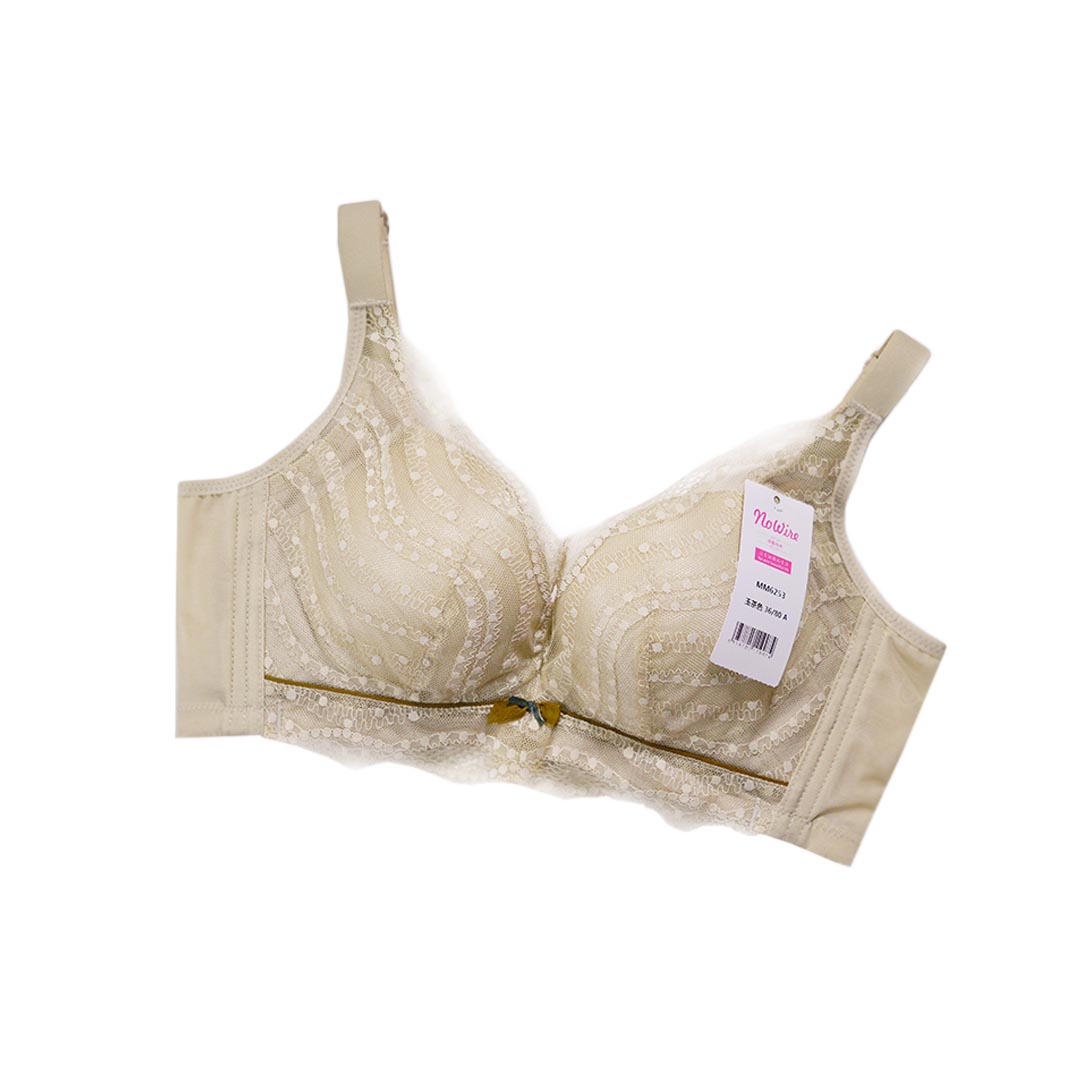 性感波紋蕾絲無鋼圈小胸顯大聚攏調整型內衣
