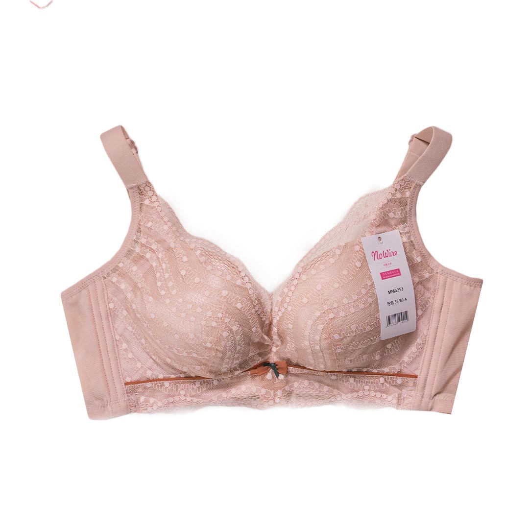 性感波紋蕾絲無鋼圈小胸顯大聚攏調整型內衣