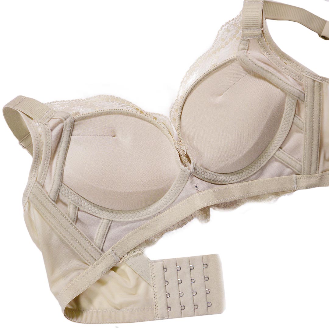 性感波紋蕾絲無鋼圈小胸顯大聚攏調整型內衣